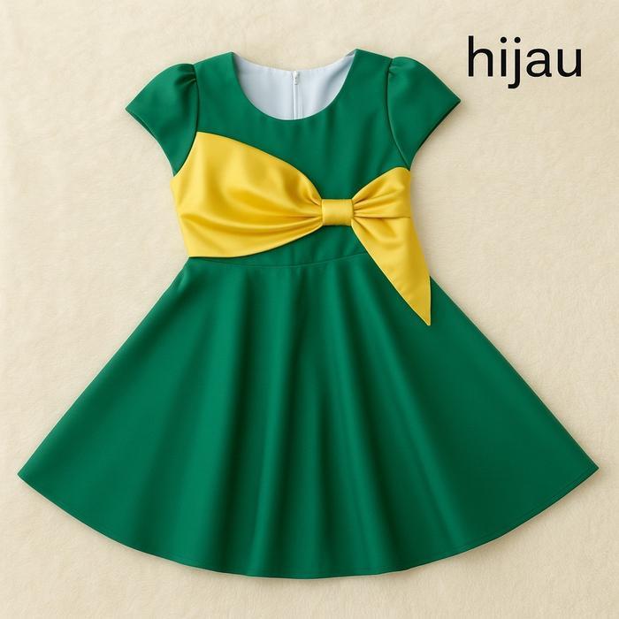 STYLE FASHION Two Mix - Baju Gaun Dress Anak Natal Perempuan Satin Cantik Mewah 1-12 Tahun 4452