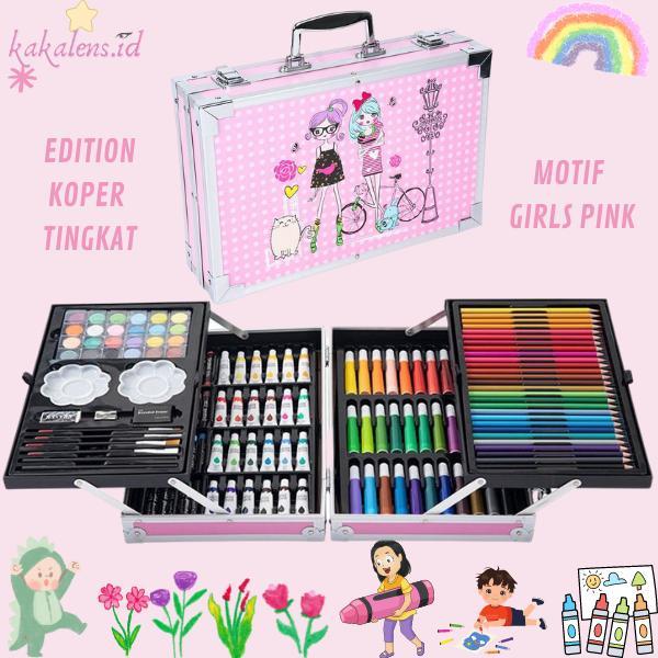 Crayon Set Koper Premium Lengkap Komplit Besar Mewah 145 pcs New Model