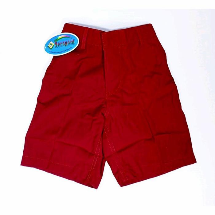 Celana Seragam Sekolah Pendek MERAH SD / Celana Seragam Sekolah SD MERAH ( MERK SERAGAM )