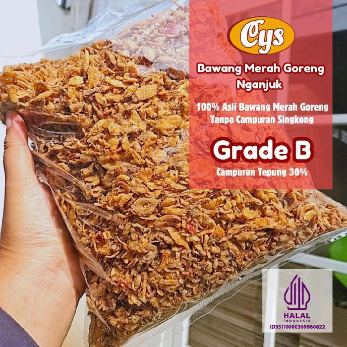 Bawang Merah Goreng 1Kg Grade B, Bawang Goreng Kemasan 1000G, Bahan Masakan Spices Terlaris