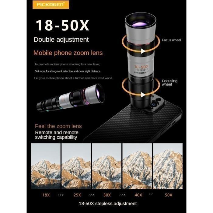 PICKOGEN P850 - 18-50x Telephoto Lens - Lensa Kamera Smartphone