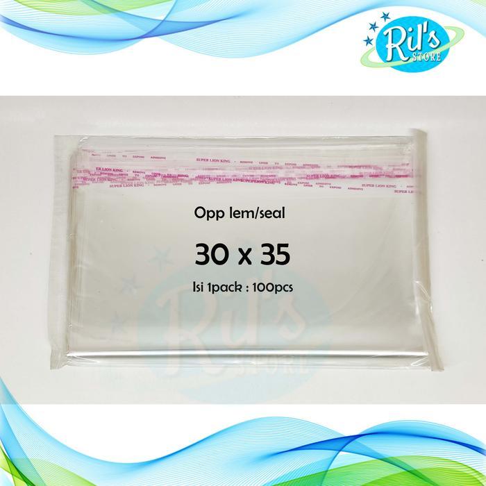 PLASTIK OPP LEM 30 X 35 + 2CM - PLASTIK BAJU DEWASA / OPP SEAL - LEM / PLASTIK KEMASAN / 30X35+2 CM