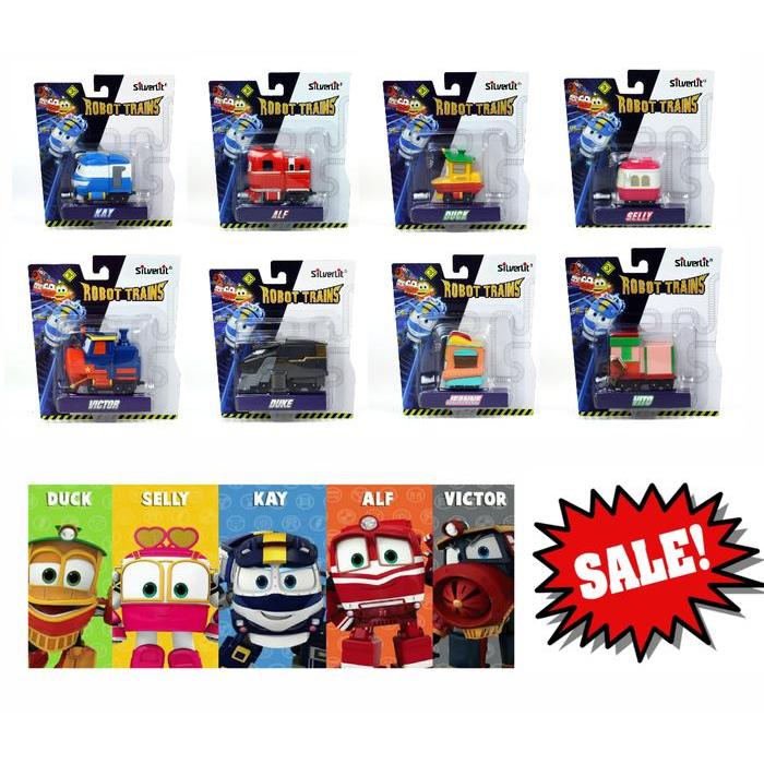 Toys Kingdom - Robot Trains Diecast Set 8Pc Mainan Anak Original