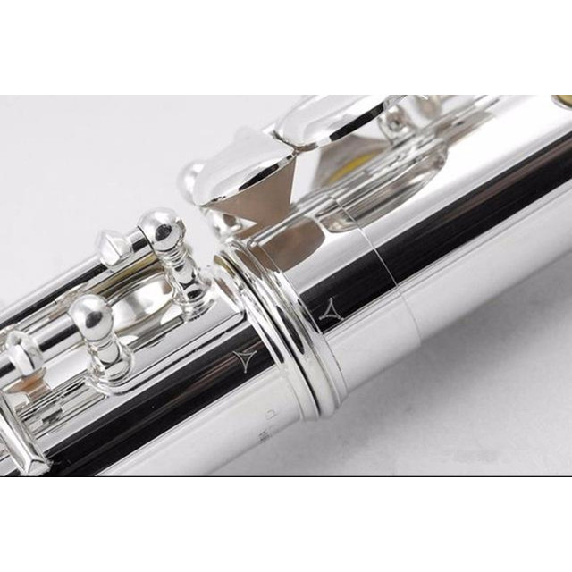 . Flute Musical Instrument Flute 16 Closed Holes E-Key Flute Silver -