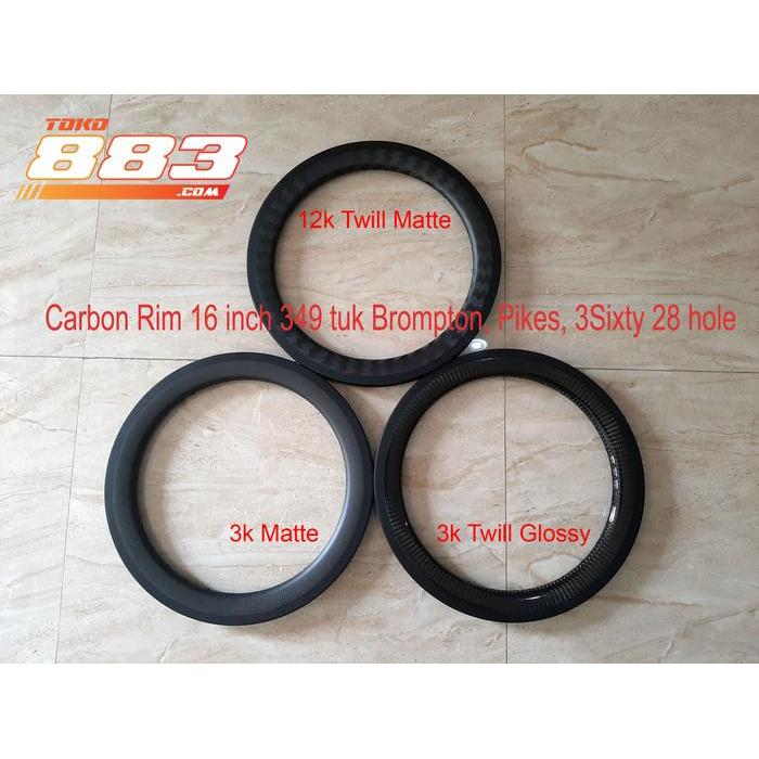Carbon Rim 16 inch 349 28 hole tuk Ompton Pikes 3Sixty