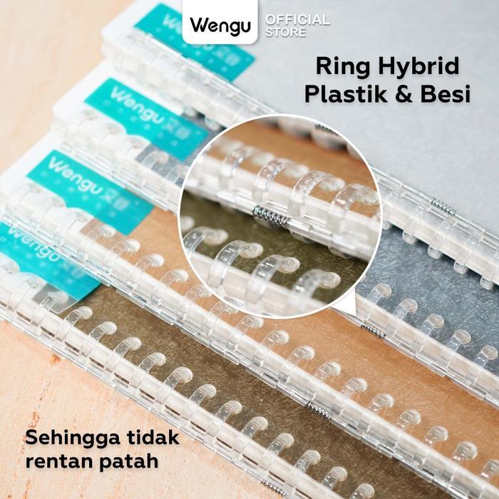 OBRAL WENGU Binder Note Ukuran B5 Bergaris 60 Lembar Refillable Ring Plastik & Besi - XQHY