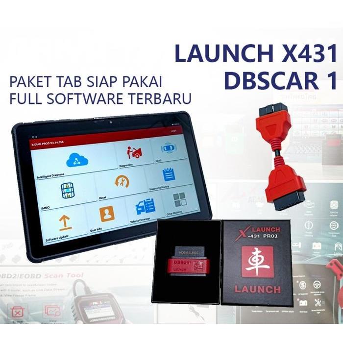 Paket Scanner Mobil Launch X431 PRO3 Dbscar1 XDiag Pro + Tablet Siap Pakai