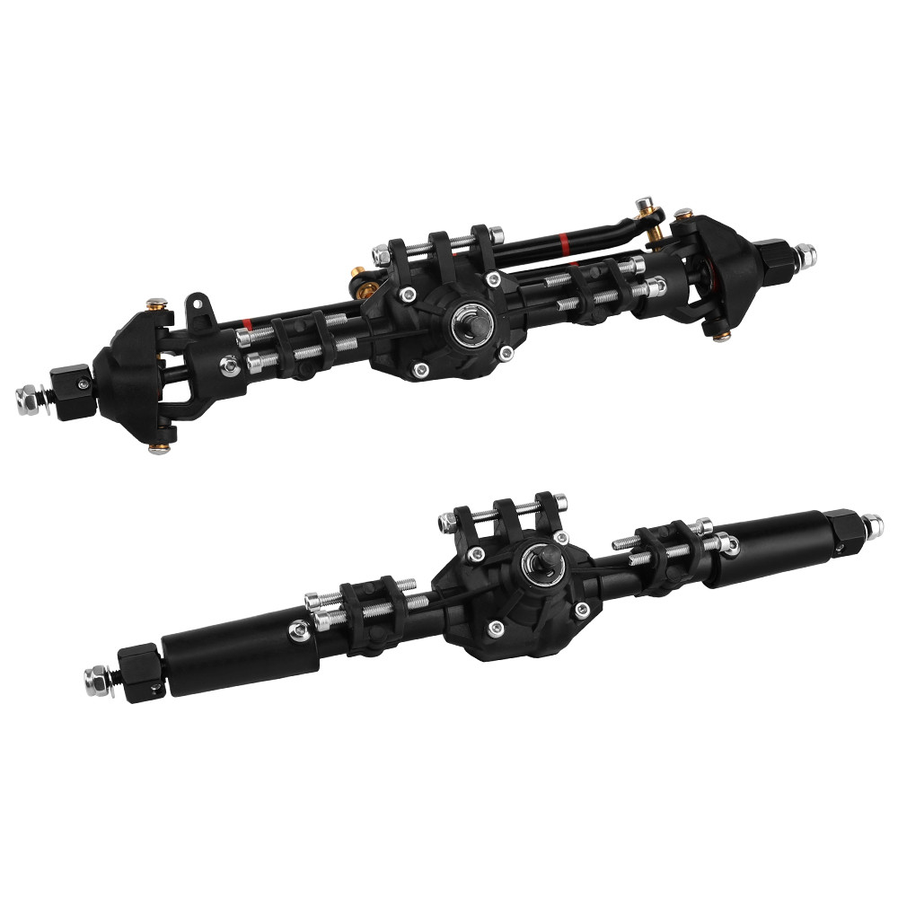 Plastic Housing Front Rear Axles Assembly with Steering Link for Axial SCX10 II 90046 90047 1/10 RC