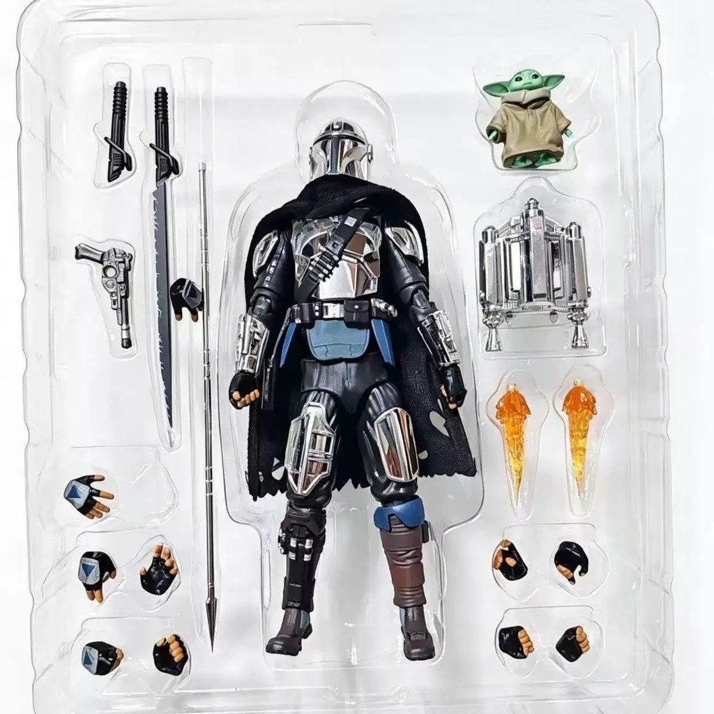New Mafex 256 Figures Star Wars The Mandalorian Chrome Ver Anime Action Figures Collectible Ko Model