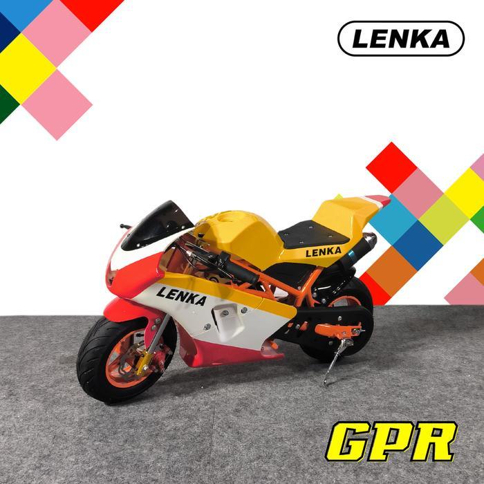 Lenka Motor Mini GPR Motor Anak Motor Balap Anak 49cc 2Tak Ban Mesin Toys - Repsol / kuning