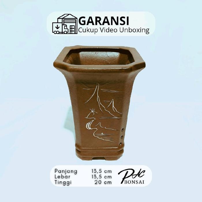 Pot Keramik Bonsai Cascade Air Terjun Sukulen Kaktus Bunga Medium