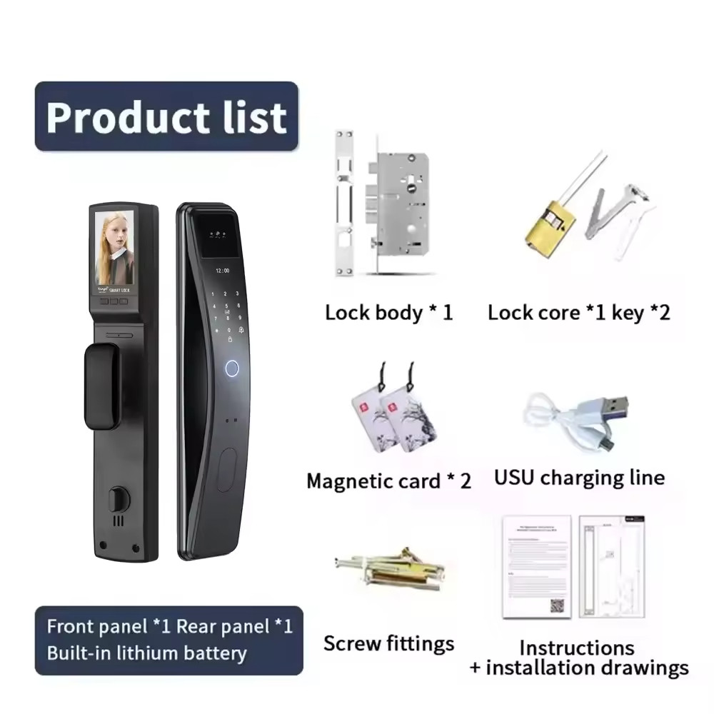 Tuya 3d Face Recognition Smart Lock With Camera Fingerprint Automatic Smart Lock