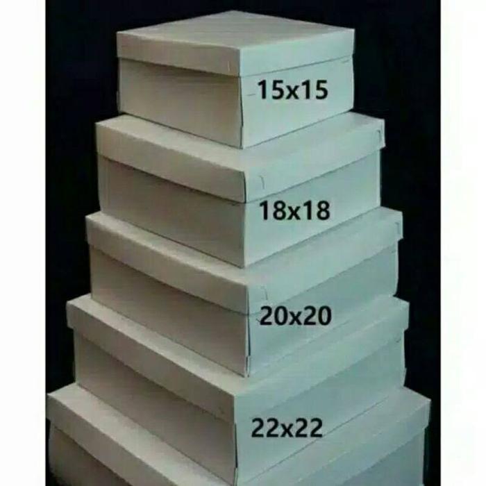 dus makanan kotak 18x18 / dus makanan 18 x 18 putih isi 50