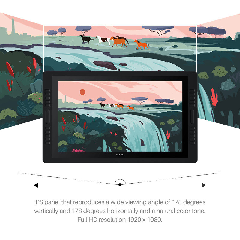 . Kamvas Pro 24 Huion Graphics Tablet Display 23.8 Inch Drawing Monitor Anti-Glare Qhd Screen Pen