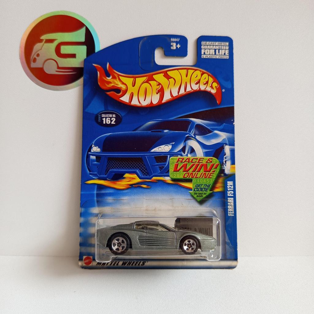 Hot Wheels Ferrari F512M Silver Blue Card Mainline 2002 - Hotwheels