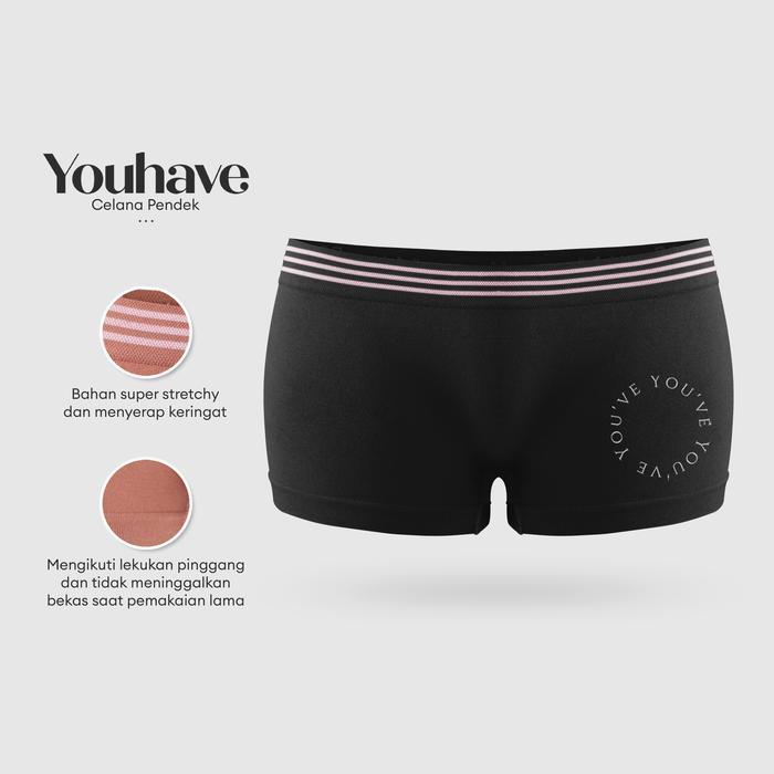 Youve ( YouHave ) Celana Dalam Boxer Wanita Korset Celana Short Boxer Sport Boyshort Boy Short