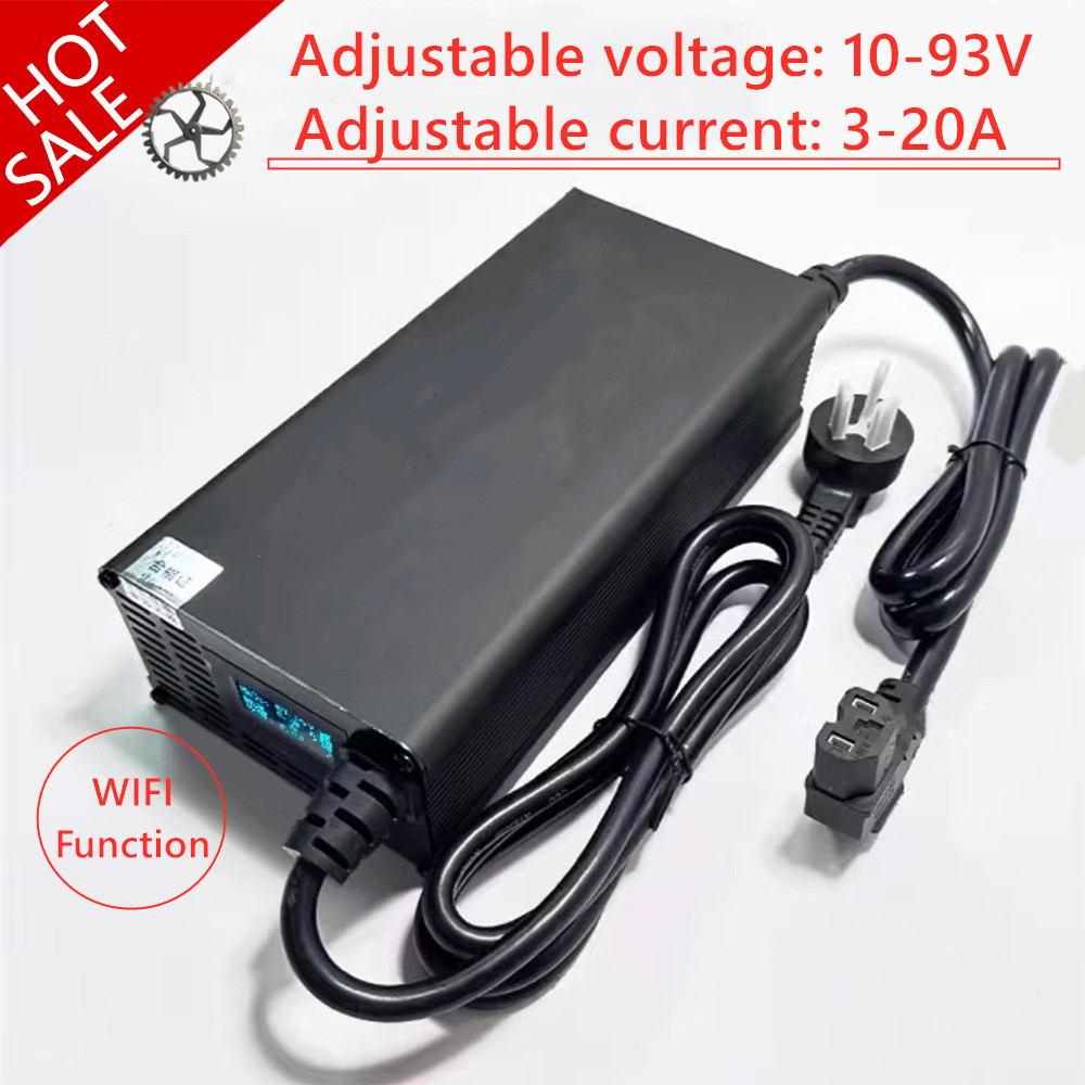 BEST PRICE 20A Adjustable 12V 24V 48V 60V 72V 84V 54.6V Li-ion Lifepo4 Lithium Battery Charger 4S 8S