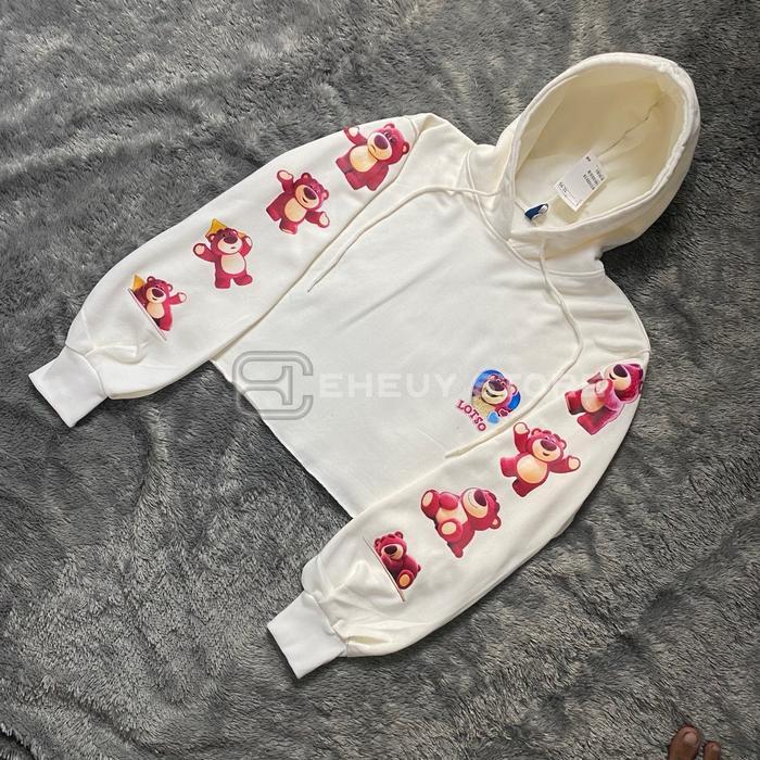 Hoodie Crop Lotso Love Sweater Crop Korean Hoodie Cropped Wanita Korean Style Bahan Lembut Fleece