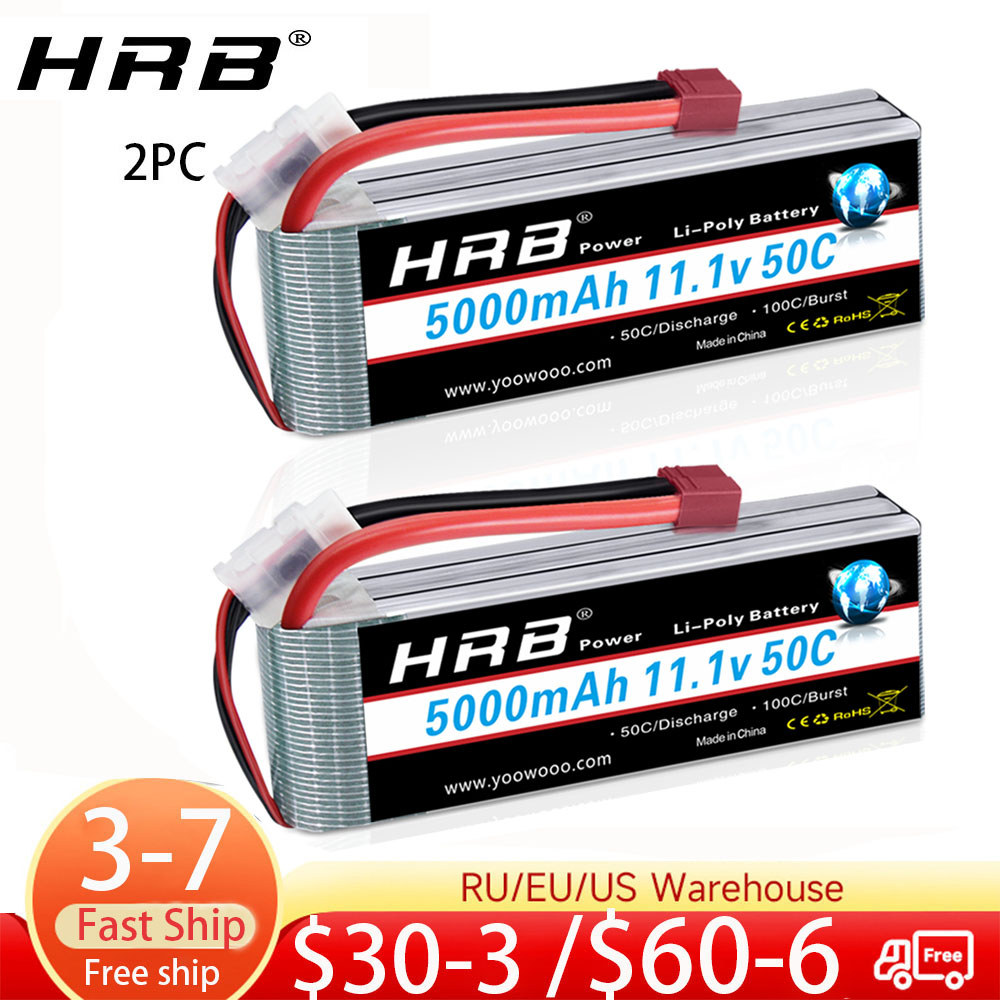 IMPORT 2pcs HRB 2S 3S 4S 6S Lipo Battery 11.1v 1300mah 1500mah 2200mah 4000mah 5000mah RC Lipo
