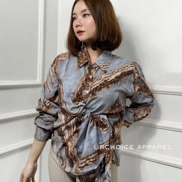 Kemeja Motif Serut Rayon Viscose