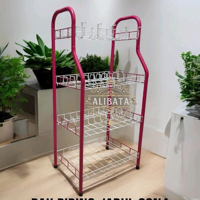 RAK PIRING JADUL RAK PIRING SUSUN 4 TATAKAN GELAS DAN PIRING KUAT ANTI KARAT