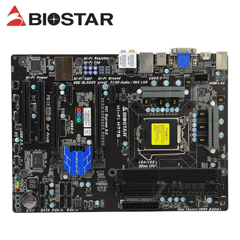 . H77 H77S Original Used Motherboard Biostar Hi-Fi H77S Lga 1155 Ddr3 -