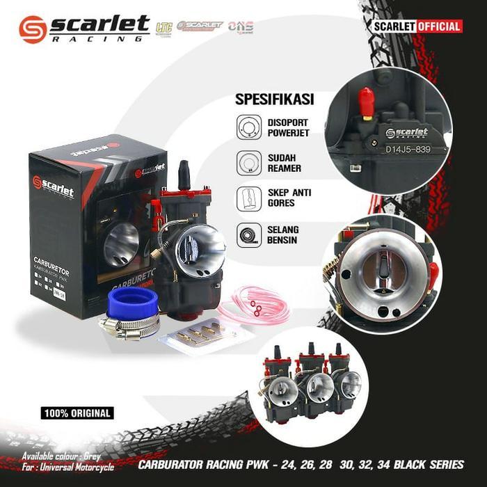 Karburator Karbu Black Series Scarlet Ori Pwk 24 26 28 30 32 34