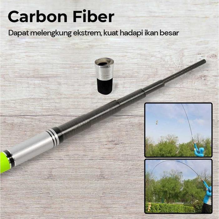 joran pancing tegek carbon fiber fishing rod pancingan kuat