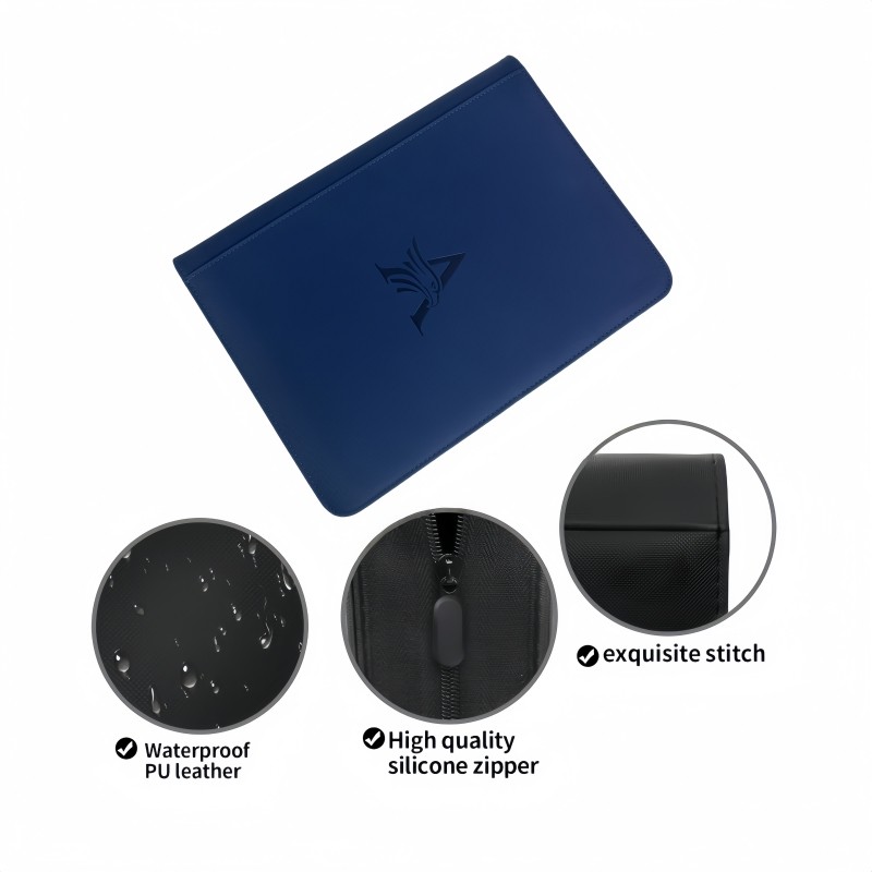 9 Pocket Card Binder, Premium Zip Trading Card Binder, 360 Double Sided Pocket PU Collection Binder,