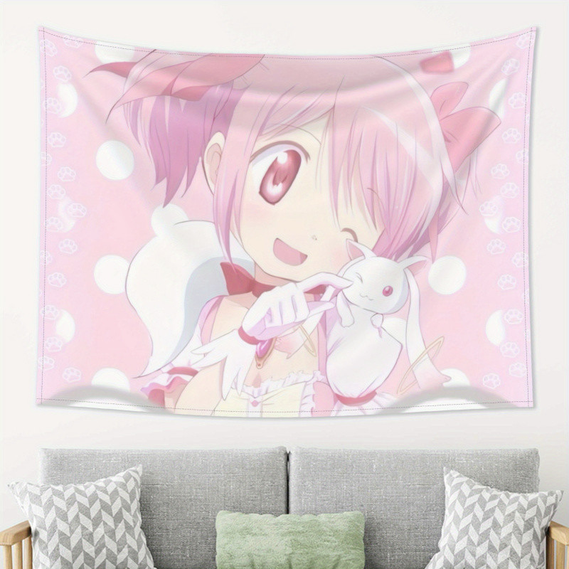 VIKAMA Puella Magi Madoka Magica Tapestry Madoka And Kyubey Design For Anime Decor Bedroom Wall