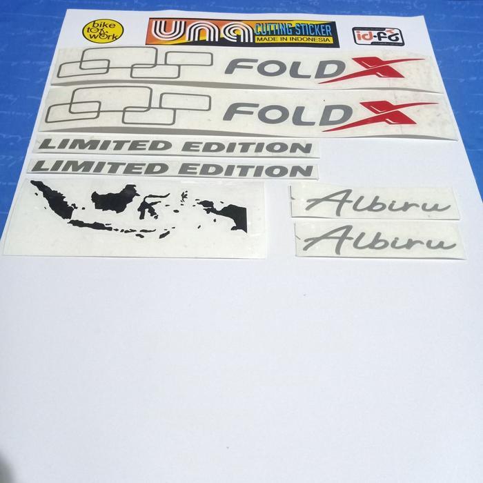 stiker set fold X limited edition gowes sepeda MTB lipat fnhon *