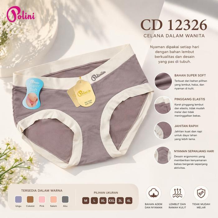 POLINI -Celana Dalam Wanita Premium High Quality Pakaian Dalam Wanita Super Soft Polini 12326