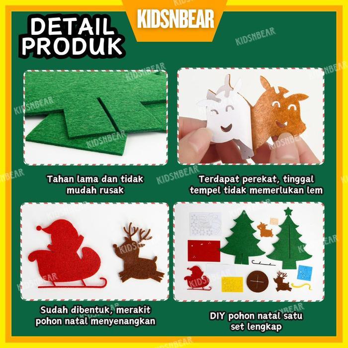 Pohon Natal Mainan Edukasi Anak Diy Mainan Anak Dekorasi Pohon Natal 266-Diy Pohon Natal Flanel