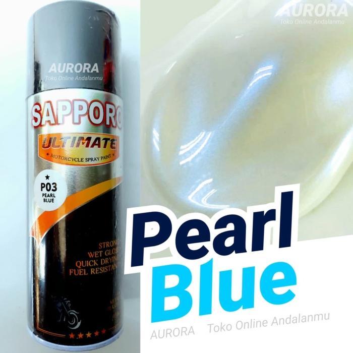 PILOX SAPPORO ULTIMATE PEARL BLUE P03 LEMBAYUNG BIRU 400ML CAT PILOK PYLOX MENGKILAP MUTIARA PUTIH