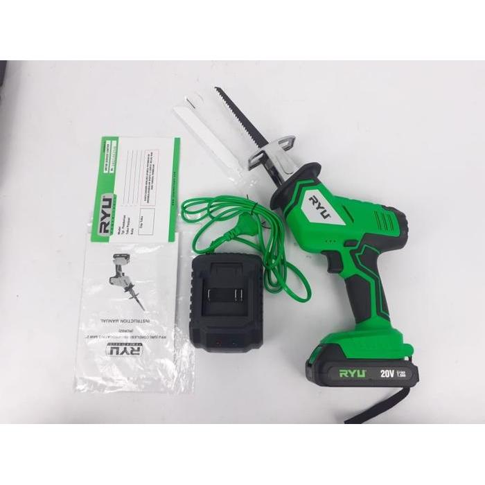 RYU CORDLESS RECIPROCATING SAW GERGAJI TRIPLEK JIG SAW BATERAI 20V