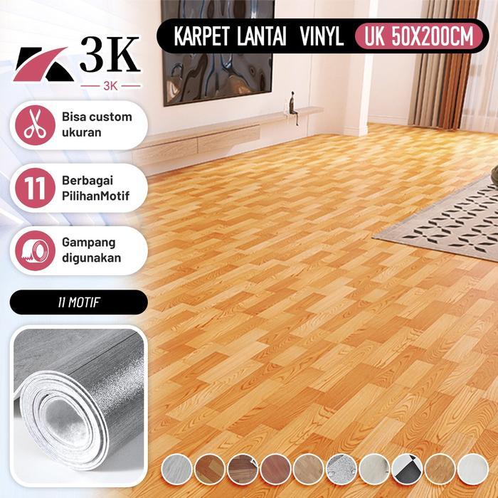 NEWs (3K Surabaya) Karpet Lantai Vinyl Tebal 0.7mm UK 50x200CM Waterproof Bisa CUSTOM Ukuran