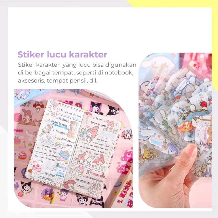 Stiker Sanrio 100 lembar / Stiker Kuromi Melody cinnamoroll isi 100 Lembar