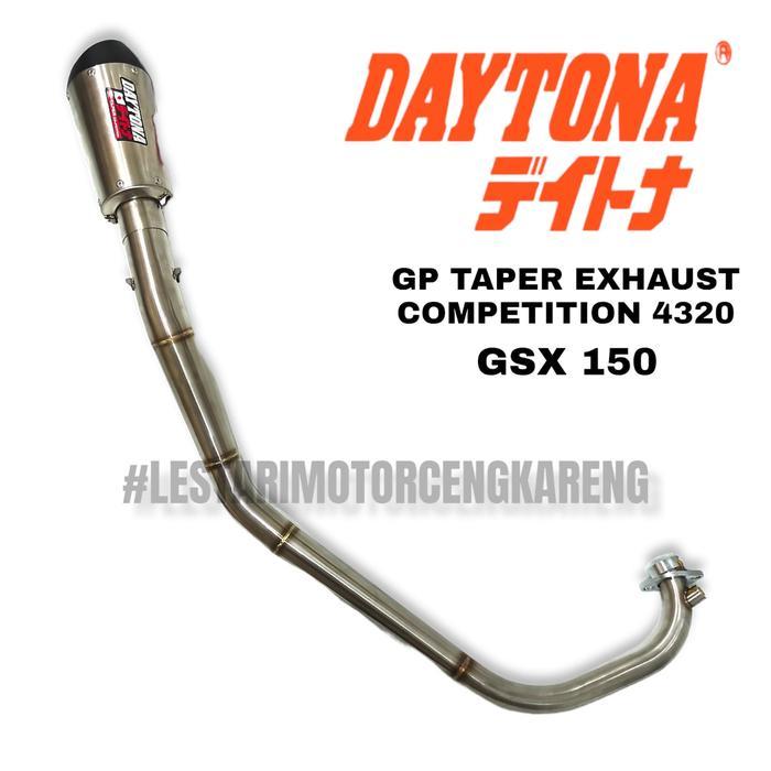 Daytona Knalpot Racing Gp Taper Road Gsx R150 S150 Bandit 150Cc Fullsystem Stainless Steel 4320