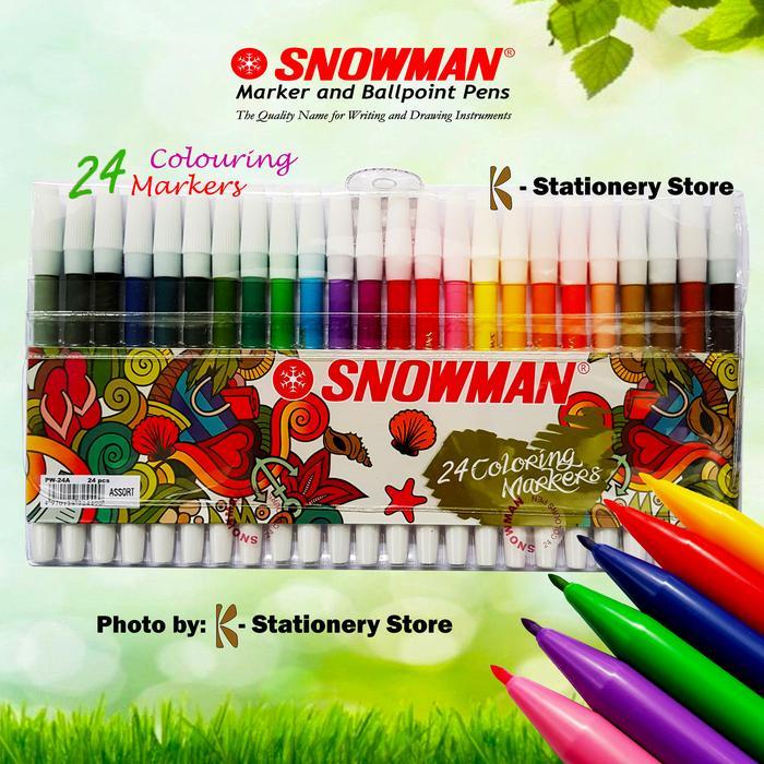 Spidol Kecil Snowman Set 24 Colours Pencil Marker