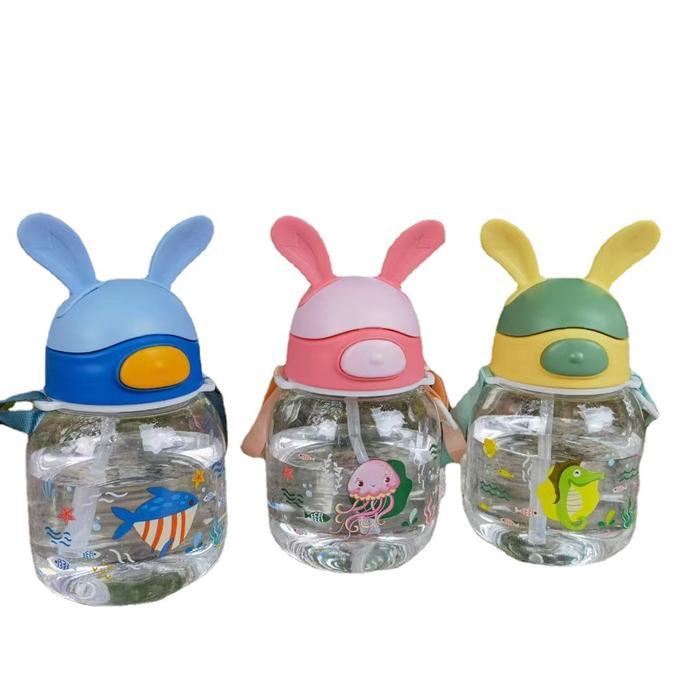 ID BOTOL MINUM ANAK KUPING KELINCI TALI DAN SEDOTAN 450ML BOTOL MINUM TK