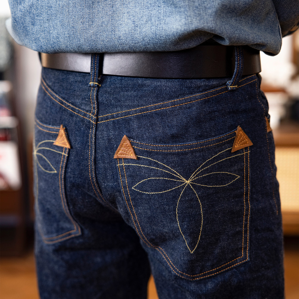 WH-DD10 Heavy Weight Indigo Selvage Washed Pants Sanforised Thick Raw Denim Jean 17oz