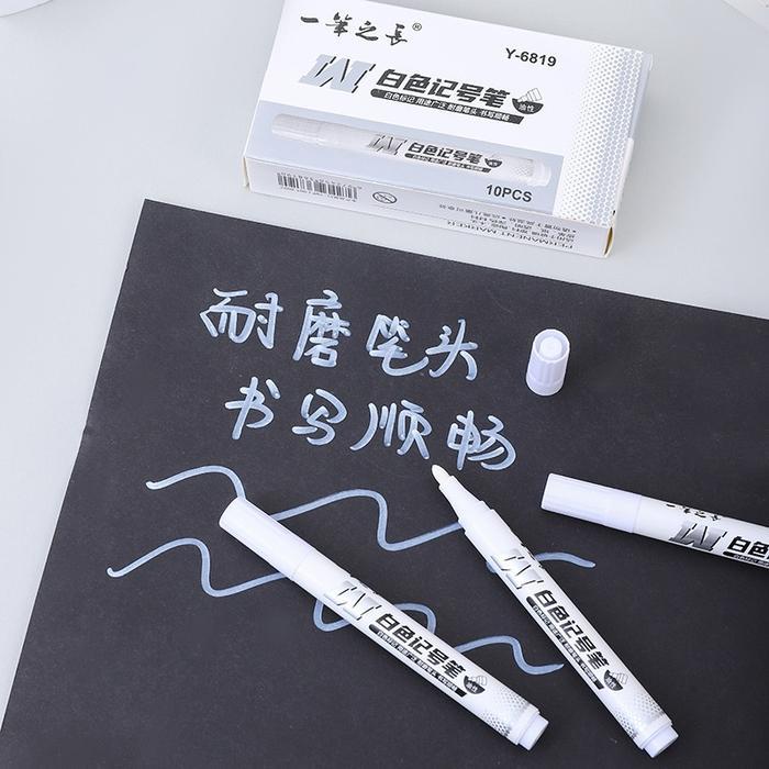 Spidol Putih Permanen Tahan Air Tidak Luntur untuk Lukisan & Grafiti - Kepala Tunggal