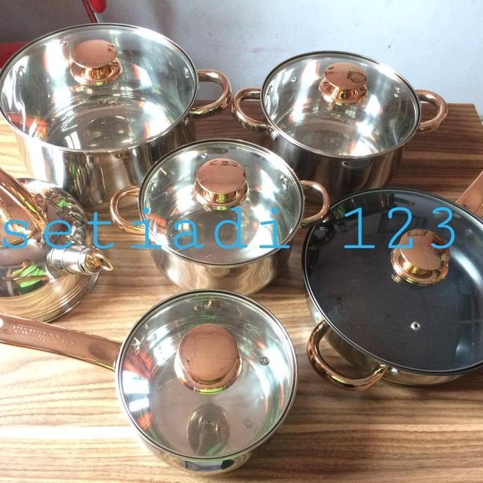 Panci Set Stainless Steel 12 Pcs / Cookware Set 12 pcs