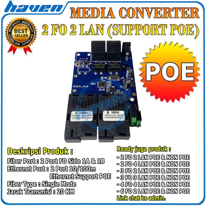 Media Converter 2 Port Fo 2 Port Lan Pcb Poe / Media Converter 2 Fo 2 Lan Pcb Poe Switch Fiber Optic