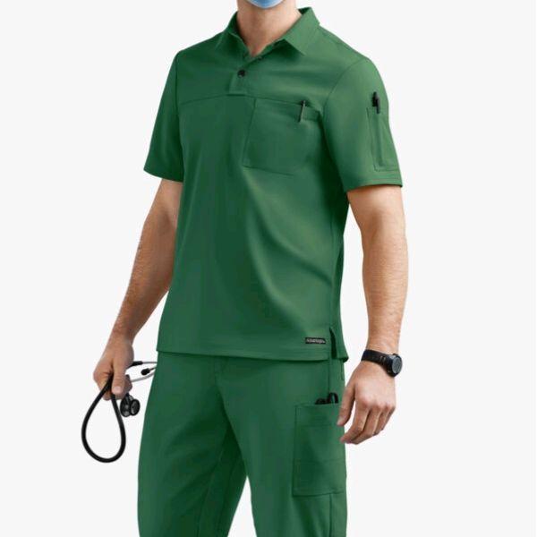 seragam medis/setelan baju kerja pria lengan pendek