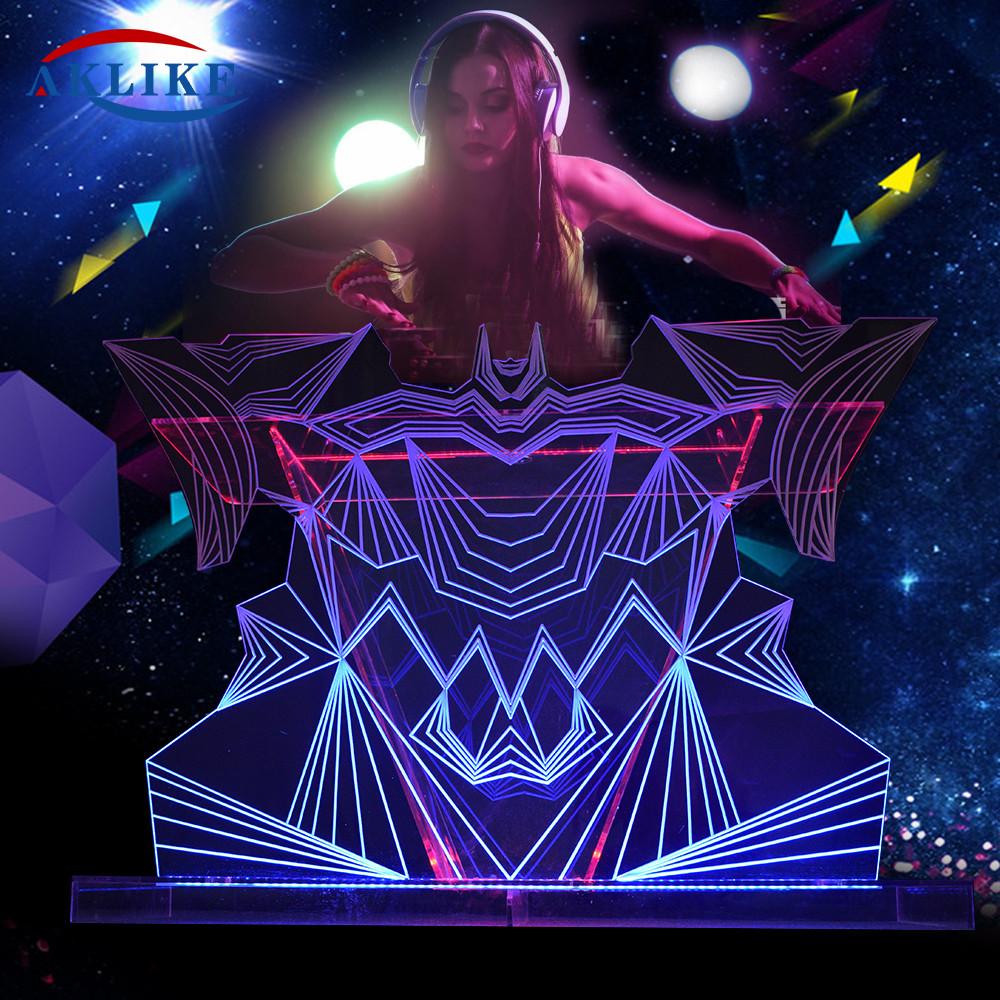. Aklike 2023 Bar Furniture Led Dj Table Display Nightclub Booth Dj -