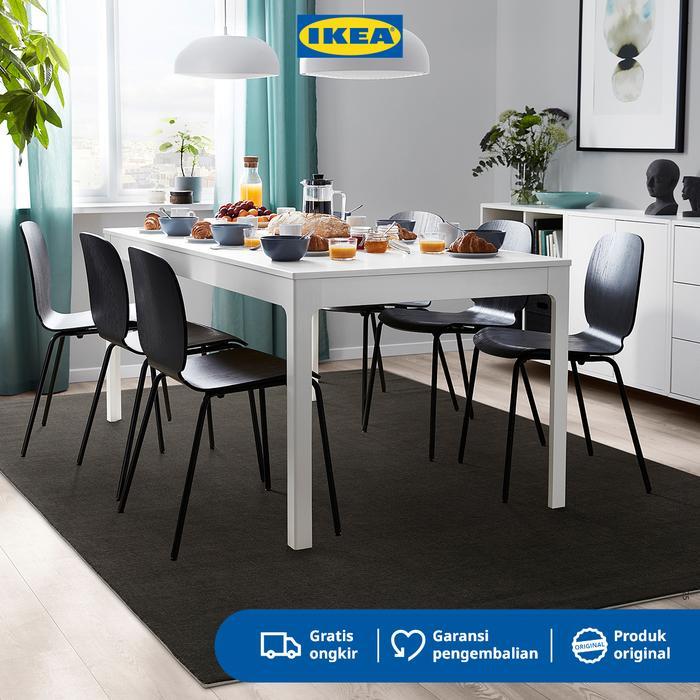 IKEA BUSSFIL Karpet Bulu Tipis Abu Tua 120x180cm Furniture Kain Karet