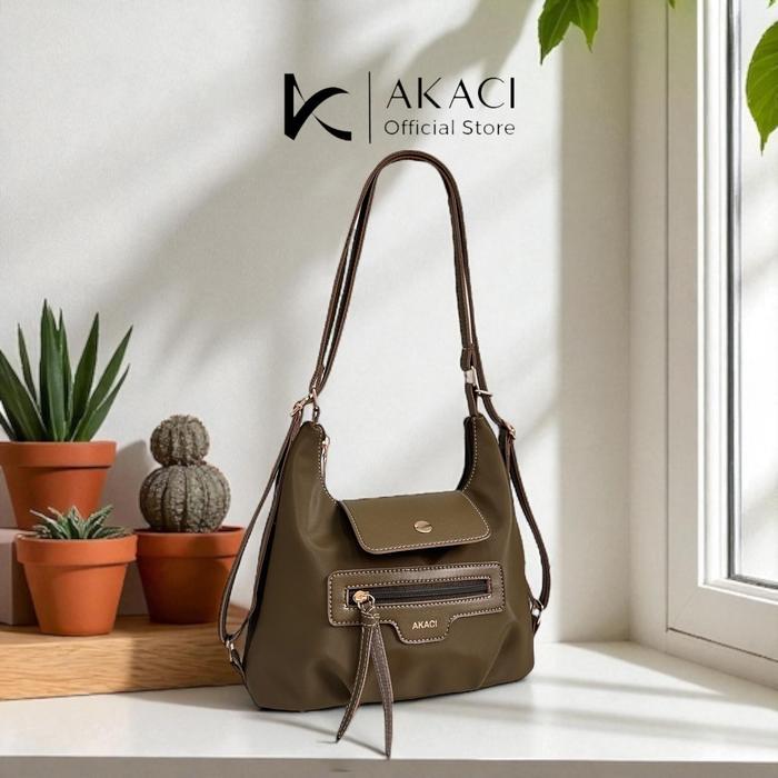 Akaci Tas Ransel Mini Megan Akaci 21-8517 Bahan Nilon Cocoli 2 Ruang Tas Wanita Lucu Kekinian Tas