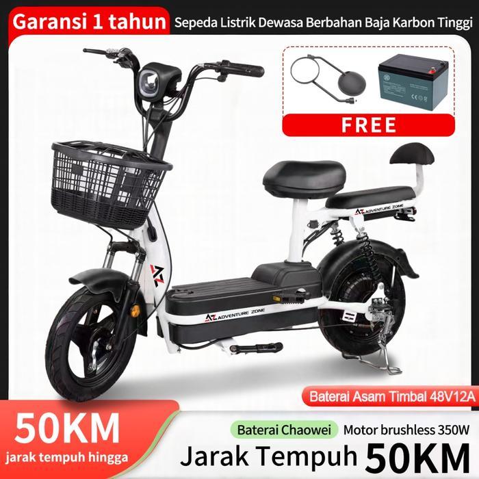 Sepeda Listrik Murah Sepeda Listrik Dewasa 48V 12ah Sepeda Listrik De - Hitam, 45km