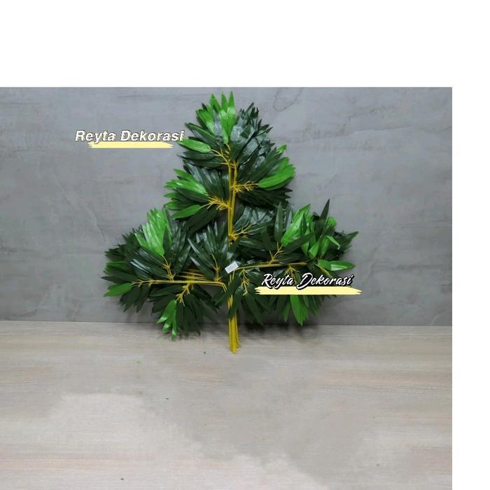 Ada Stok daun bambu artificial - daun artificial grosir daun bambu kuning dekorasi artificial -